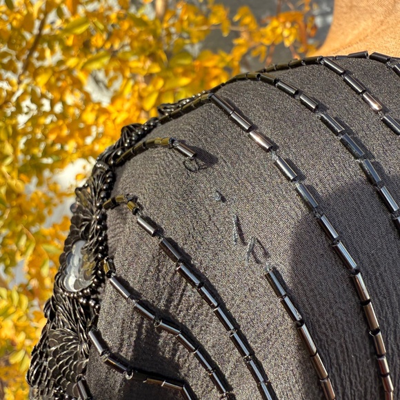 Incredible Vintage 80s Black hand-beaded sequin top - Picture 9 of 11